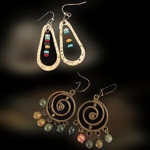 2 pair handmade earrings